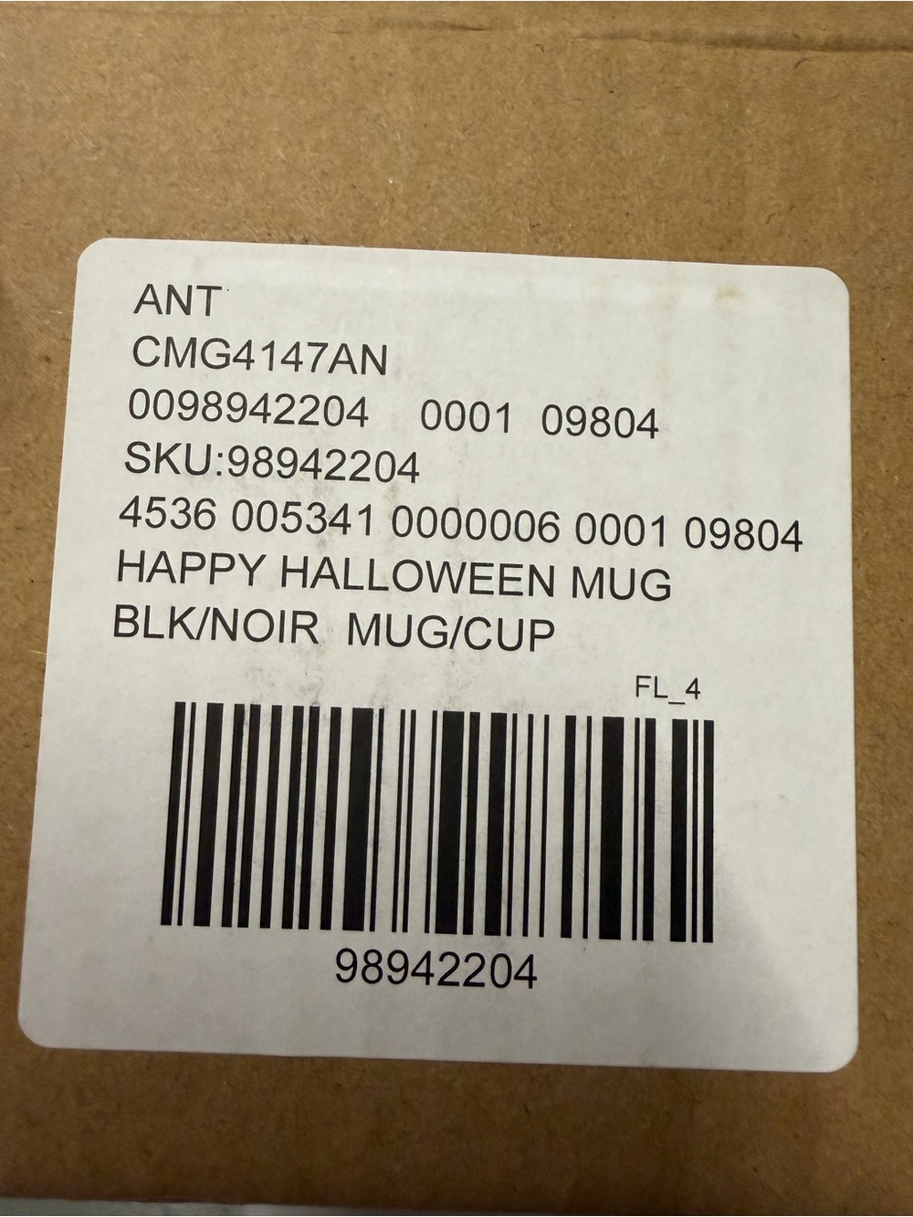 Anthropologie Happy Halloween Black Cat Ghost Mug Ceramic NIB - Picture 12 of 12